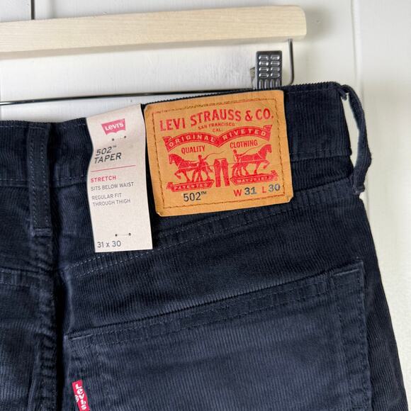 New men’s‎ black Levi’s corduroy jeans, Size 31 x 30 502 stretch taper - Picture 6 of 10